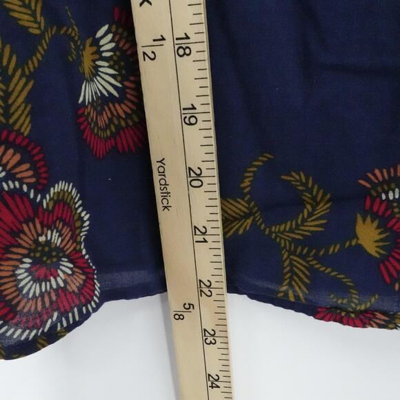 Madewell x Warm Shirt Womens Medium Floral Ruffle Long Sleeve Boho Fall Flowy - Picture 14 of 16